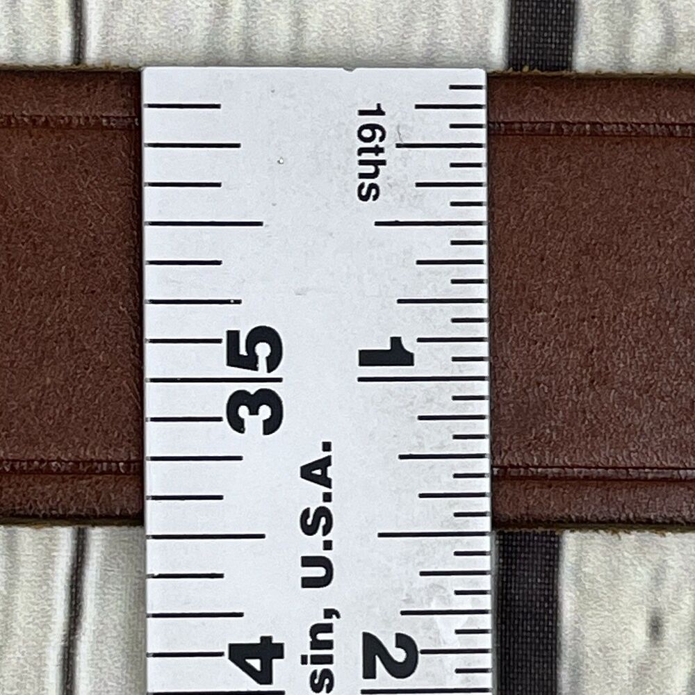 Polo Ralph Lauren Double Ring Leather Belt Brown 55” x 1.5” Designer Western - Picture 8 of 9